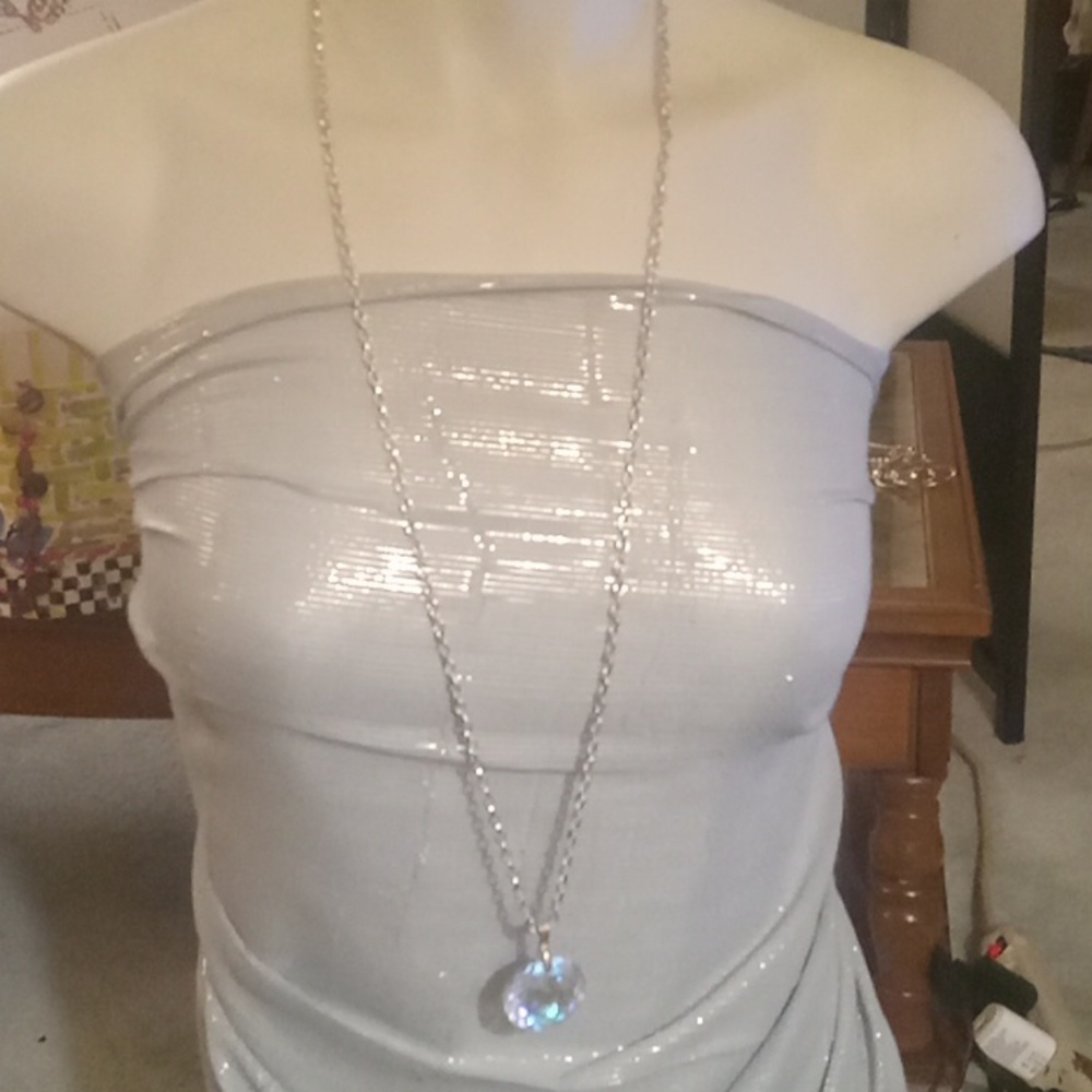 Chain with a beautiful cut edged crystal